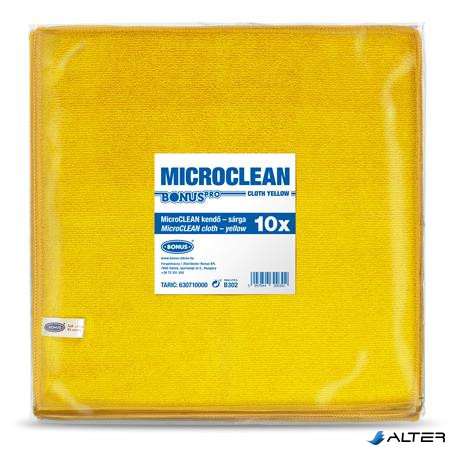 Törlőkendő, univerzális, 10 db, 32x32 cm, BONUS "MicroCLEAN", sárga