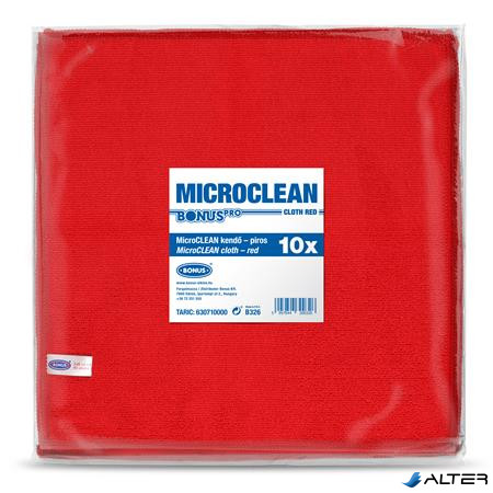 Törlőkendő, univerzális, 10 db, 32x32 cm, BONUS "MicroCLEAN", piros