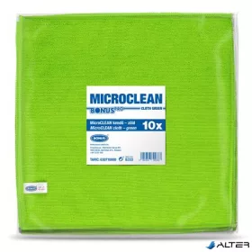   Törlőkendő, mikroszálas, univerzális, 10 db, 32x32 cm, BONUS 'MicroCLEAN', zöld