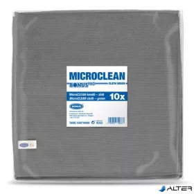   Törlőkendő, mikroszálas, univerzális, 10 db, 32x32 cm, BONUS "MicroCLEAN", szürke