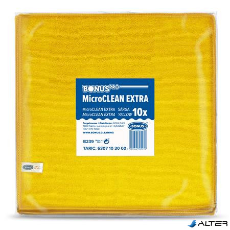 Törlőkendő, univerzális, 10 db, 40x40 cm, BONUS "MicroCLEAN Extra", sárga
