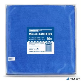   Törlőkendő, mikroszálas, univerzális, 10 db, 40x40 cm, BONUS "MicroCLEAN Extra", kék