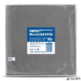   Törlőkendő, mikroszálas, univerzális, 10 db, 40x40 cm, BONUS "MicroCLEAN Extra", szürke