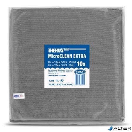 Törlőkendő, univerzális, 10 db, 40x40 cm, BONUS "MicroCLEAN Extra", szürke