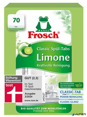 Mosogatógép tabletta, 70 db, FROSCH, zöldcitrom