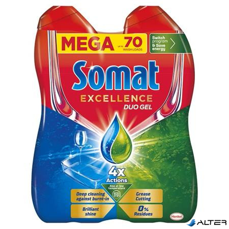 Mosogatógép mosogatógél, duo, 2x630 ml, SOMAT "Excellence Grease Cutting"