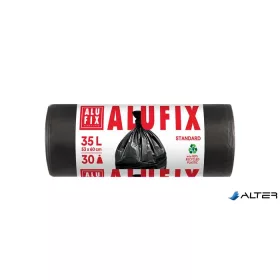 Szemeteszsák, 35 l, 30 db, 53x60 cm, 10 µ, ALUFIX, fekete