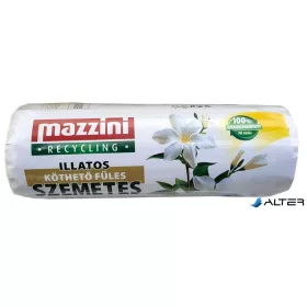   Szemeteszsák, újrahasznosított, köthető füles, illatosított, 35 l, 20 db, 49x60 cm, 10 µ, MAZZINI, virág illat