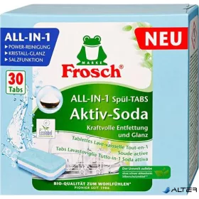   Mosogatógép tabletta, 30 db, FROSCH "All-in-1", aktív szóda