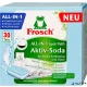 Mosogatógép tabletta, 30 db, FROSCH "All-in-1", aktív szóda