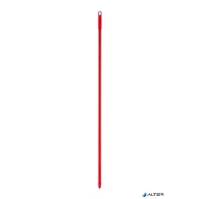   Nyél, menetes, bordázott, alukróm, 140 cm, BONUS "HACCP", piros