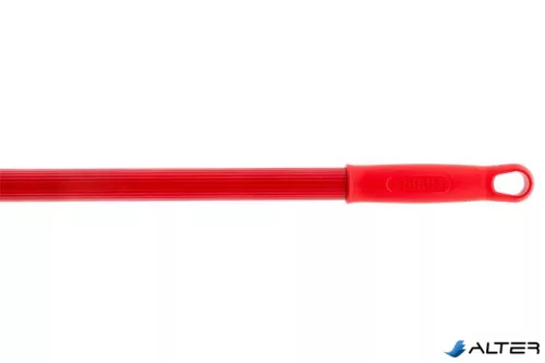 Nyél, menetes, bordázott, alukróm, 140 cm, BONUS "HACCP", piros