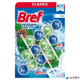   WC illatosító golyók, 3x50 g, BREF "Power Aktiv", fenyő illattal