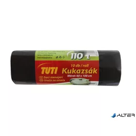 Szemeteszsák, 110 l, 10 db, 60x100 cm, 17 µ, TUTI, fekete