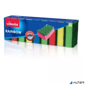 Mosogatószivacs, 9 db, VILEDA "Rainbow"
