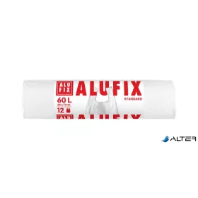   Szemeteszsák, köthető füllel, 60 l, 12 db, 63x71 cm, 10 µ, ALUFIX, fehér