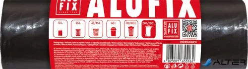 Szemeteszsák, 280 l, 5 db, 115x135 cm, 60 µ, ALUFIX, fekete