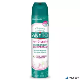   Légfrissítő, fertőtlenítő, 300 ml, SANYTOL, fehér virág