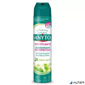 Légfrissítő, fertőtlenítő, 300 ml, SANYTOL, menta