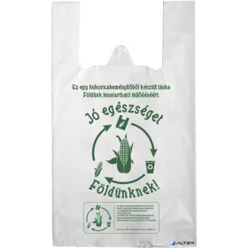   Ingvállas tasak, lebomló, 24x45x0,15 cm 'Jó egészséget Földünknek'