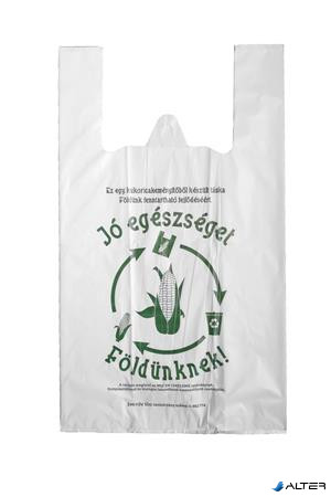 Ingvállas tasak, lebomló, 30x50x0,15 cm 'Jó egészséget Földünknek'