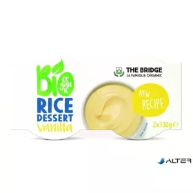 Növényi desszert, bio, 2x130 g, THE BRIDGE, rizs, vanília