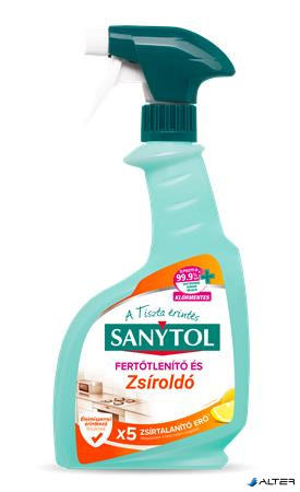 Konyhai fertőtlenítő- és zsíroldó spray, 500 ml, SANYTOL
