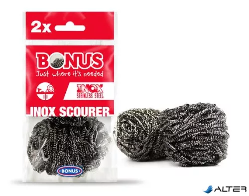 Inox fémsúroló, spirál, 2 db, BONUS