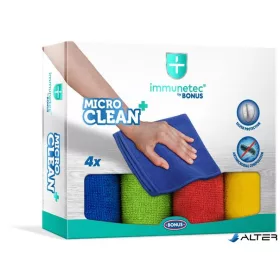   Törlőkendő, mikroszálas, 4 db, BONUS 'MicroCLEAN Plus Immunetec'