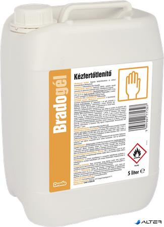Kézfertőtlenítő gél, alkoholos, 5 l, BRADOGÉL