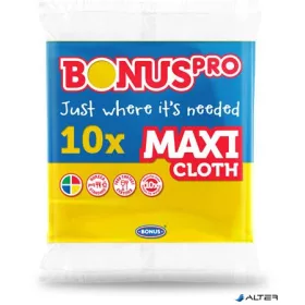   Törlőkendő, univerzális, 10 db, BONUS "MAXI", sárga