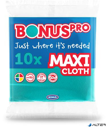 Törlőkendő, univerzális, 10 db, BONUS "MAXI", zöld