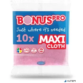   Törlőkendő, univerzális, 10 db, BONUS "MAXI", pink