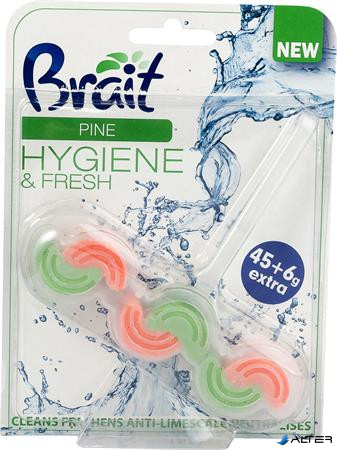 WC tisztító blokk, 2 fázisú, 45 g, 'Brait Hygiene and fresh', fenyő