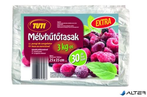 Mélyhűtőzacskó, 3kg, 30 db, TUTI "Extra"
