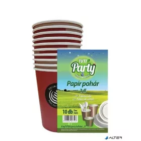 Papírpohár, 3 dl, 10 db, TUTI 'Party'