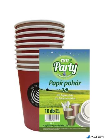 Papír pohár, 3 dl, 10 db, TUTI "Party"