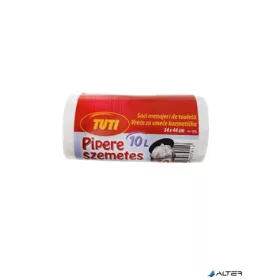   Szemeteszsák, pipere, 10 l, 40 db, 34x44 cm, 11 µ, TUTI, fehér