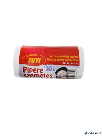 Szemeteszsák, pipere, 10 l, 40 db, 34x44 cm, 9 µ, TUTI, fehér