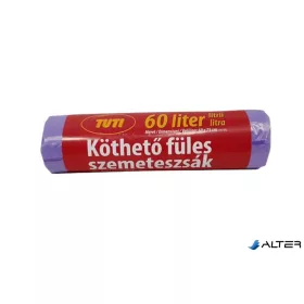   Szemeteszsák, köthető füles, 60 l, 16 db, 60x75 cm, 18 µ, TUTI, lila