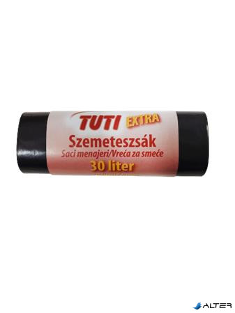 Szemeteszsák, extra erős, 30 l, 20 db, 50x60 cm, 15 µ, TUTI "Extra", fekete