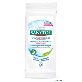   Fertőtlenítő törlőkendő, 36 db maxi/72 db standard, SANYTOL, antiallergén