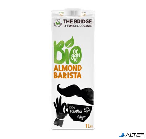 Növényi ital, cukormentes, bio, dobozos, 1 l, THE BRIDGE "Barista", mandula