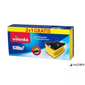   Súrolószivacs, 2+1 db, antibakteriális, VILEDA "Glitzi", sárga