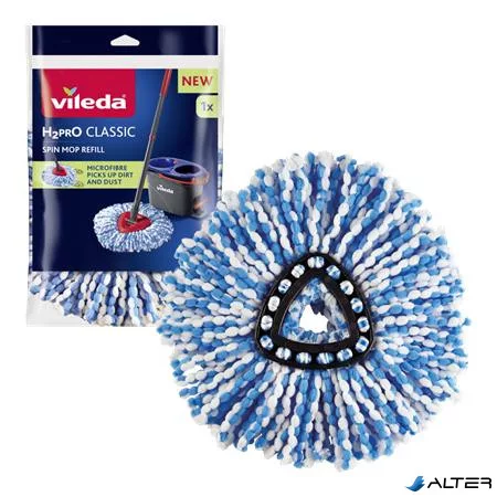 Forgó felmosó utántöltő, pedálos, VILEDA "H2PrO", kék-fehér