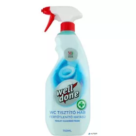   WC tisztító hab, fertőtlenítő, 750 ml, szórófejes, WELL DONE