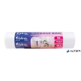Szemeteszsák, 10 l, 40 db, 34x44 cm, VICTORIA FACILITY