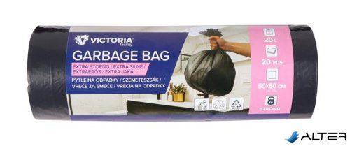 Szemeteszsák, extra erős, 20 l, 20 db, 50x50 cm, VICTORIA FACILITY