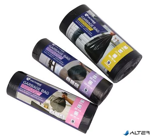 Szemeteszsák, extra erős, 20 l, 20 db, 50x50 cm, VICTORIA FACILITY