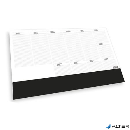 Könyökalátét, 576x407 mm, heti tervezővel, TOPTIMER "T110", fekete